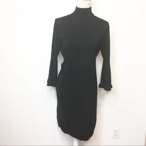 Isaac Mizrahi Live Black LS Sweater Dress MP